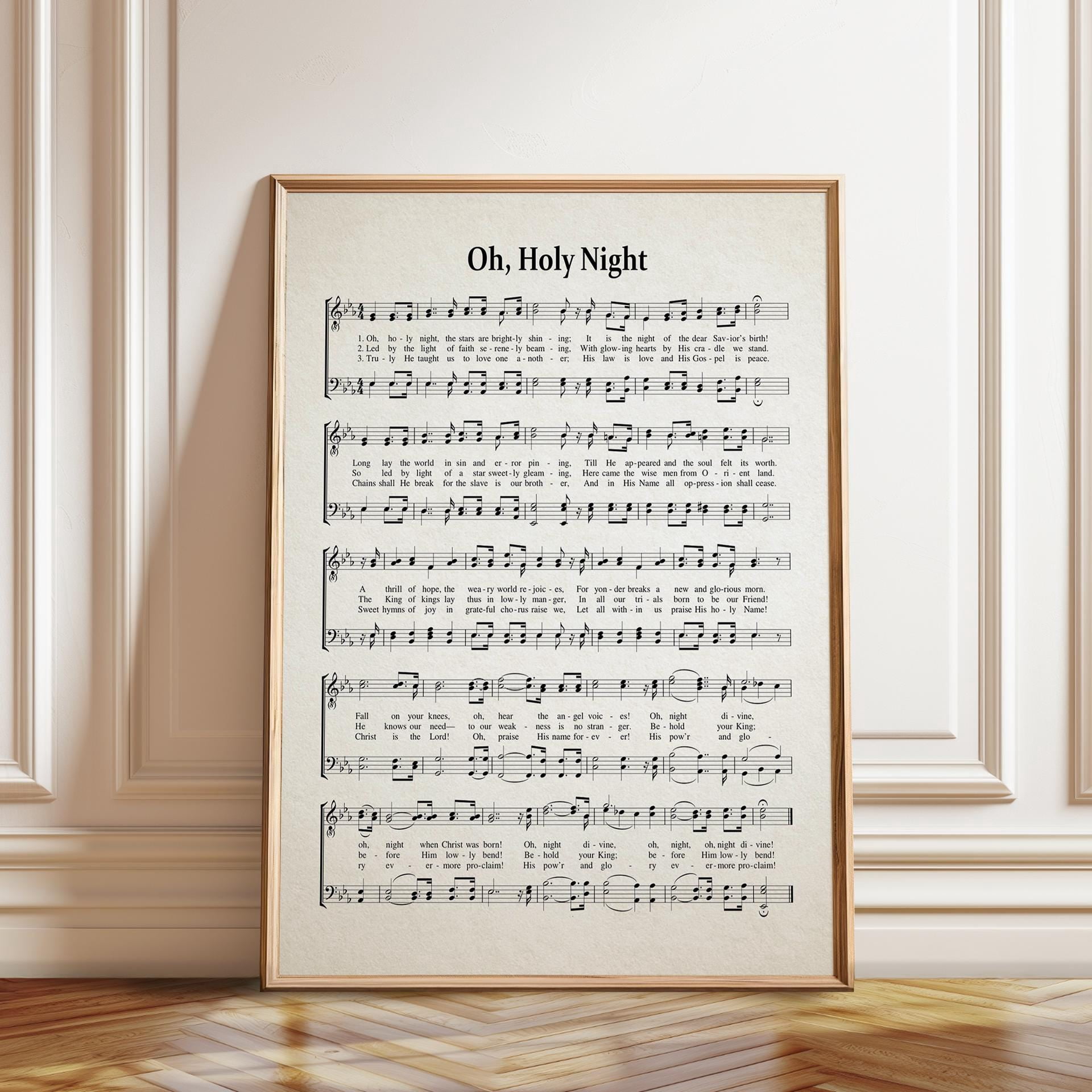 Sheet Sposter Christmas O Holy Night Carol Vintage Hymn Sheet Music Poster , Poster ...