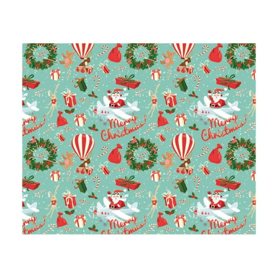 Christmas Ocean Animal Pattern Wrapping Paper Holidays Giving Goodie Packing Paper for Xmas, Pack of 1, Multicolor