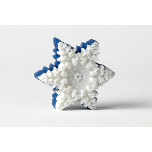 Christmas Ocean Breeze Blue Handmade Snowflake Soap All Natural Best Gift Bar