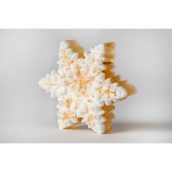 Christmas Ocean Breeze Yellow / Golden Handmade Snowflake Soap All Natural Bar