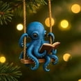 thumbnail image 1 of Christmas Octopuses Pendant - 2D Flat Holiday Keychain Ornament for Backpack, Festive Accessory Gift for Friends & Family, 1 of 1