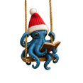 thumbnail image 1 of Christmas Octopuses Pendant - 2D Flat Holiday Keychain Ornament for Backpack, Festive Accessory Gift for Friends & Family, 1 of 5