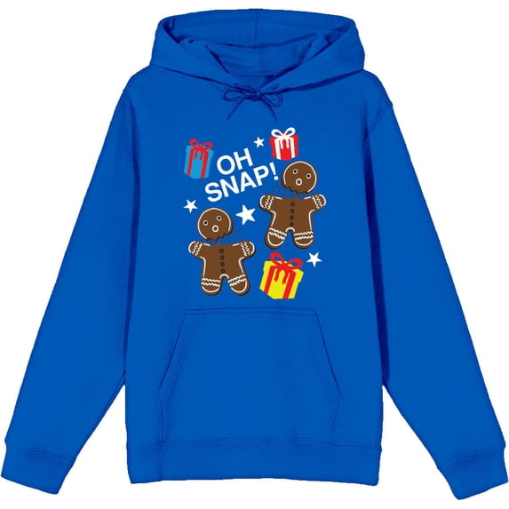 Christmas Oh Snap Adult Blue Long Sleeve Hoodie-XXL