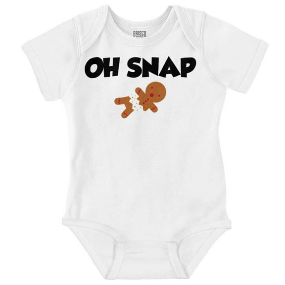 Christmas Oh Snap Gingerbread Man Romper Boys or Girls Infant Baby Brisco Brands 12M