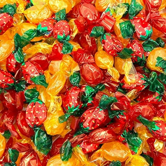 Christmas Old Fashioned Hard Candy Assortment, Butterscotch, Cinnamon, Strawberry Bon Bons (1 Pound Bag - Approx. 85 Count)