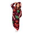 thumbnail image 1 of Christmas One Piece Jumpsuit for Kids Pajamas Onesie Hoodie Zip Front Party Girls Clothes Novelty Xmas Tree Print Funny Fall Soft Relaxed Fit Loungewear Pajamas 2-12 Years, 1 of 6