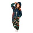 thumbnail image 1 of Christmas One Piece Jumpsuit for Kids Pajamas Onesie Zip Up Hooded Party Girls Clothes Novelty Xmas Tree Print Funny Soft Fall Loose Fit Sleepwear Pajamas 2-12 Years, 1 of 6