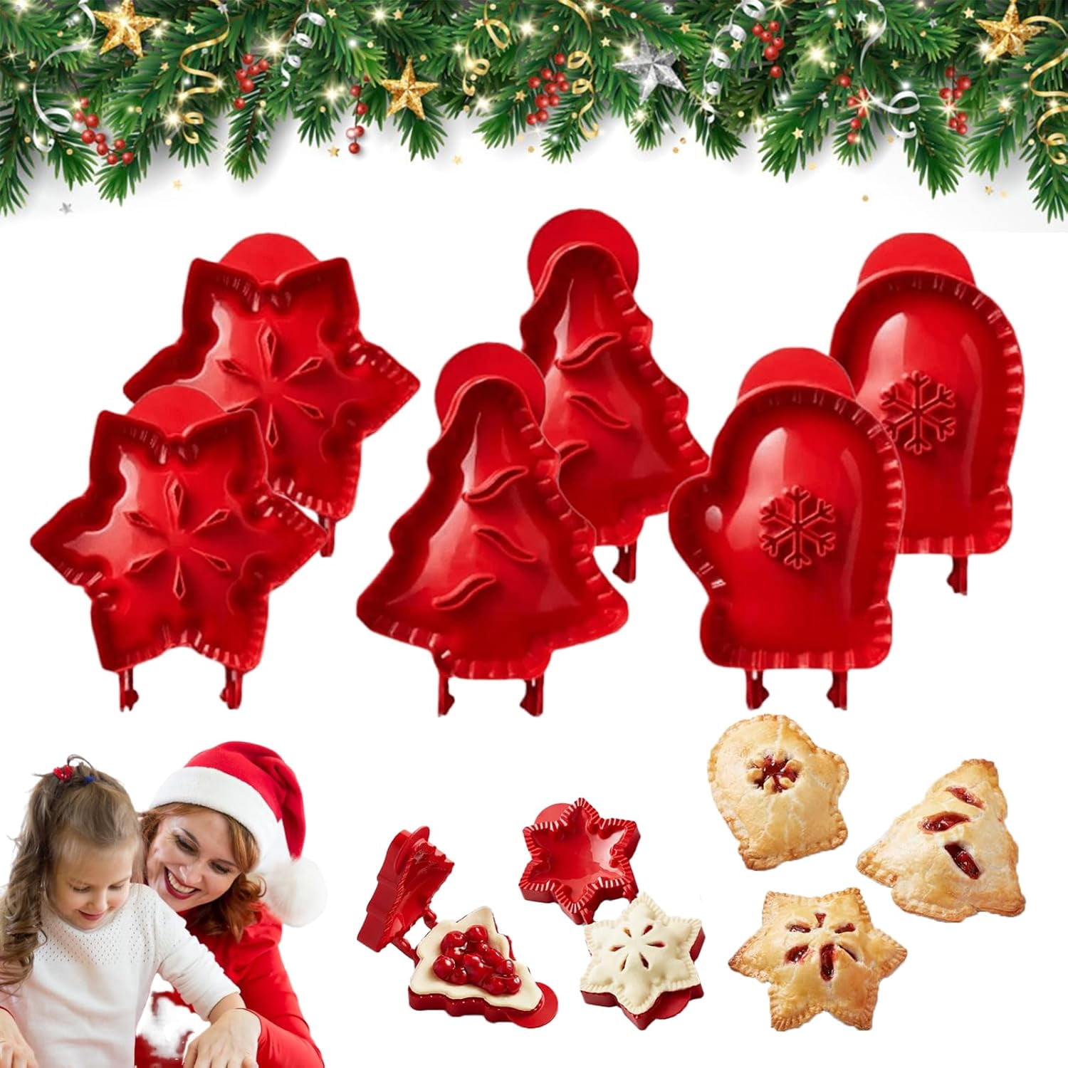 Christmas One-Press Hand Pie Maker, One Press Mini Pie Maker for ...