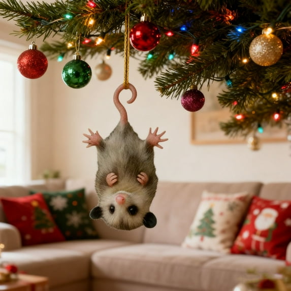 Christmas Opossum Ornament, Whimsical Christmas Tree Decoration, Perfect For Gifting and Festive Gatherings, Acrylic Opossum Pendant, Christmas Tree Decoration, New Year Party