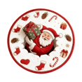 thumbnail image 1 of Christmas Optical Illusion Rug - Santa Claus Quilted Round Mat with 3D Depth Pattern, Non- Holiday Decor for Entryway, Living Room and Bedroom, Xmas Decorations, 1 of 7
