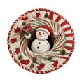 thumbnail image 1 of Christmas Optical Illusion Rug - Santa Claus Quilted Round Mat with 3D Depth Pattern, Non-Slip Holiday Decor for Entryway, Living Room and Bedroom, Xmas Decorations, 1 of 7