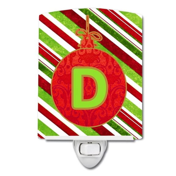 Christmas Oranment Holiday Initial Letter D Ceramic Night Light