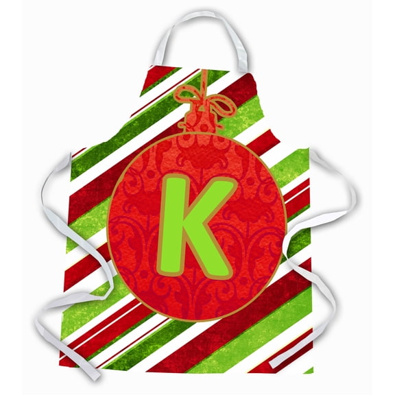 Christmas Oranment Holiday Initial Letter K Apron