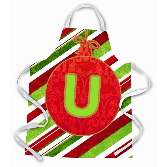 Christmas Oranment Holiday Initial Letter U Apron