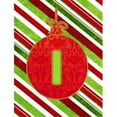 thumbnail image 1 of Christmas Oranment Holiday Letter I Monogram Initial Flag Garden Size, 1 of 1