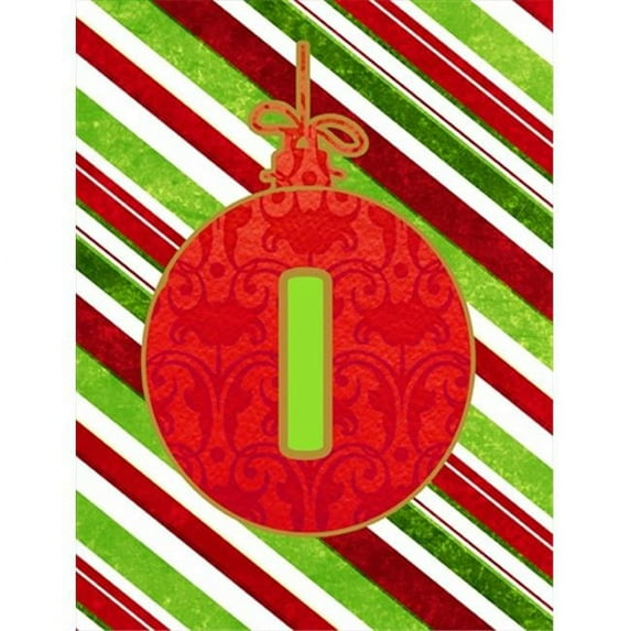 Christmas Oranment Holiday Letter I Monogram Initial Flag Garden Size