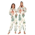 thumbnail image 1 of Christmas Ornamen Leaves Adult Onesie Pajamas Slim Fit Christmas One Piece Suit Pjs for Women and Men Hooded Zipper, 1 of 7