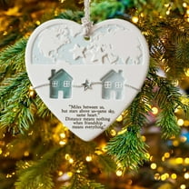 Christmas Ornament 2025,Cute Christmas Ornaments,Heart Shaped Sea Glass Friendship Ornaments for Christmas Tree Home Decor,Friendship Gifts for Neighbor,Best Friend, Long Distance Friendship