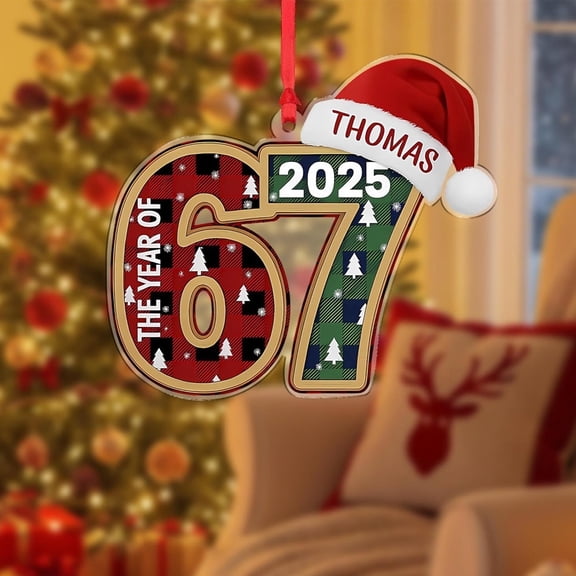 Christmas Ornament 2025 - Six Seven Ornament - 6 7 Christmas Ornament,Funny Teenager Ornament,Gift for Christmas Tree Decorations,Trendy Holiday Keepsake,Xmas Tree Decoration