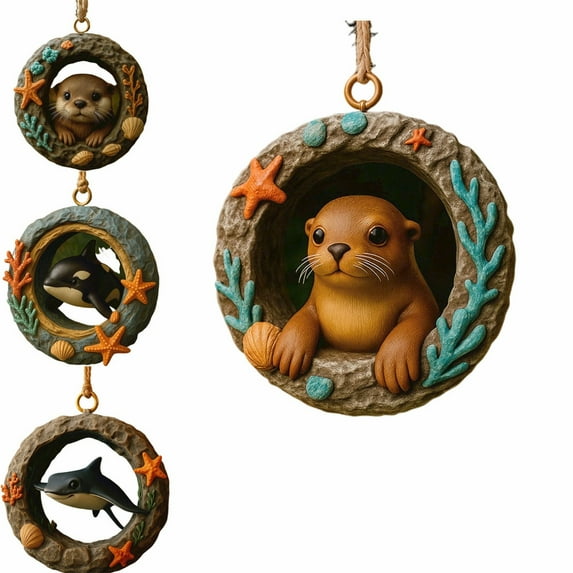 Christmas Ornament under $5! Cagogo Christmas Sea Animal Ornament,Marine Life Christmas Tree Decor,Oceans Theme Holiday Ornament,Festive Sea Creature Hanging Decoration,Christmas Marine Animal Decor