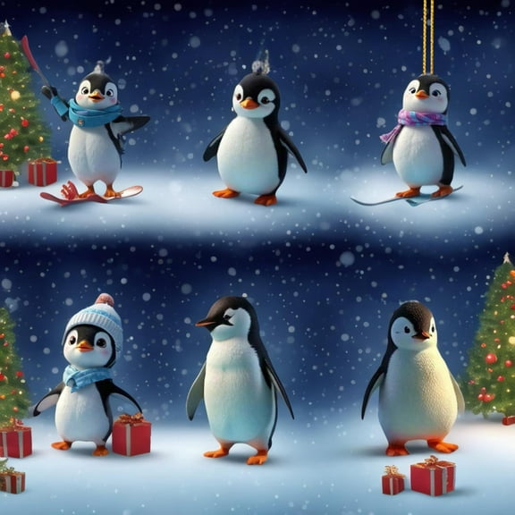 Christmas Ornament under $5! Yannianjz Christmas Cute Penguin Acrylic Ornament for Halloween, Car Hanging Pendant with String, Festive Decoration for Holiday Party