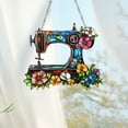 thumbnail image 1 of Christmas Ornament under $5! Yannianjz Vintage Sewing Machine Acrylic Suncatcher Stained Glass Effect Window Car Hanging Christmas Ornament Indoor Outdoor Decor Sun Catcher Panel for Sewing Lover, 1 of 6