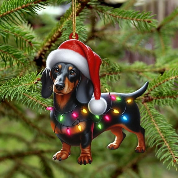 Christmas Ornament Adorable Dog Design Acrylic Perfect for Tree Decoration Festive Decor Ideal for Christmas Season/ Christmas Ornament F
