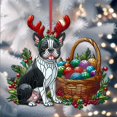 thumbnail image 1 of Christmas Ornament Adorable Dog Design for Holiday Decor Tree Decoration or Gift for Dog Lovers/ Christmas Ornament 2D Flat 8Cm M, 1 of 6
