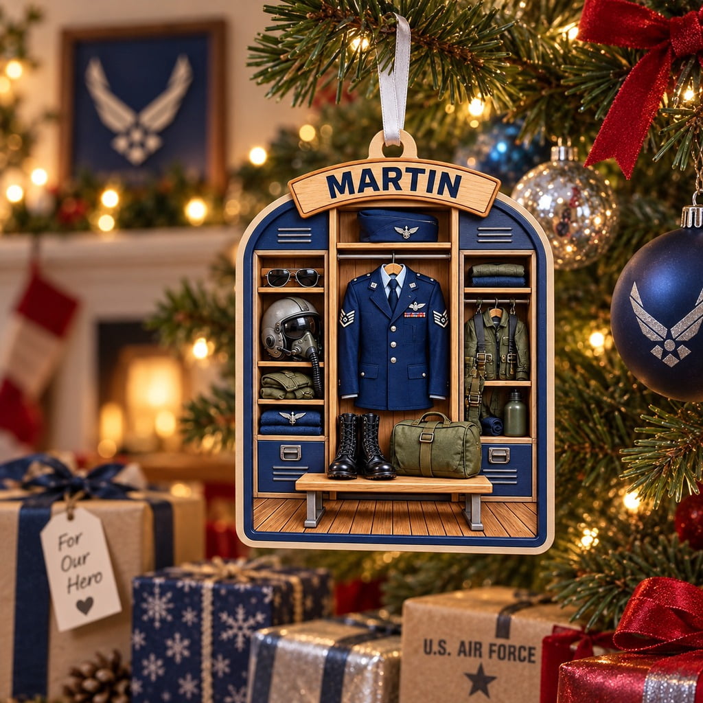 Christmas Ornament Air Force Locker Custom Name Tree Decor for Airman ...