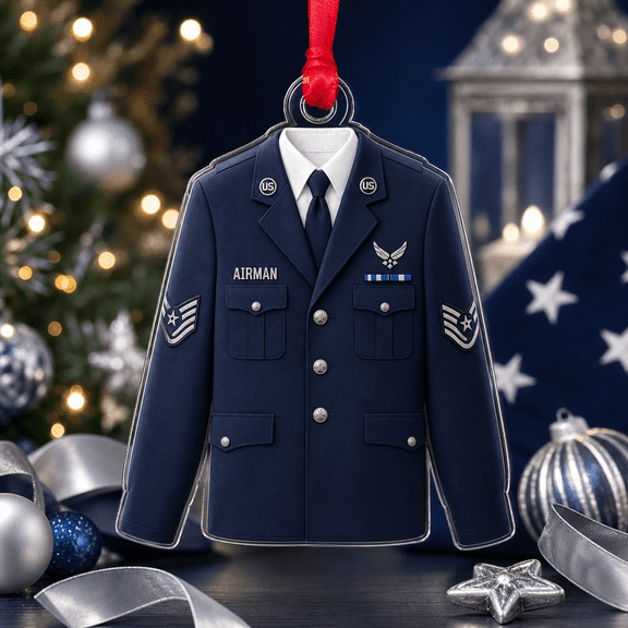Christmas Ornament Air Force Uniform Acrylic Tree Hanging for Service Member Gift