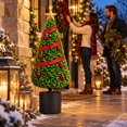 thumbnail image 1 of Christmas Ornament, Artificial Boxwood Christmas Planter Topiary Decor, Potted Greenery Figurine, Classic Holiday Styling, For Porch Entryway Indoor Outdoor Christmas Decoration, 1 of 5