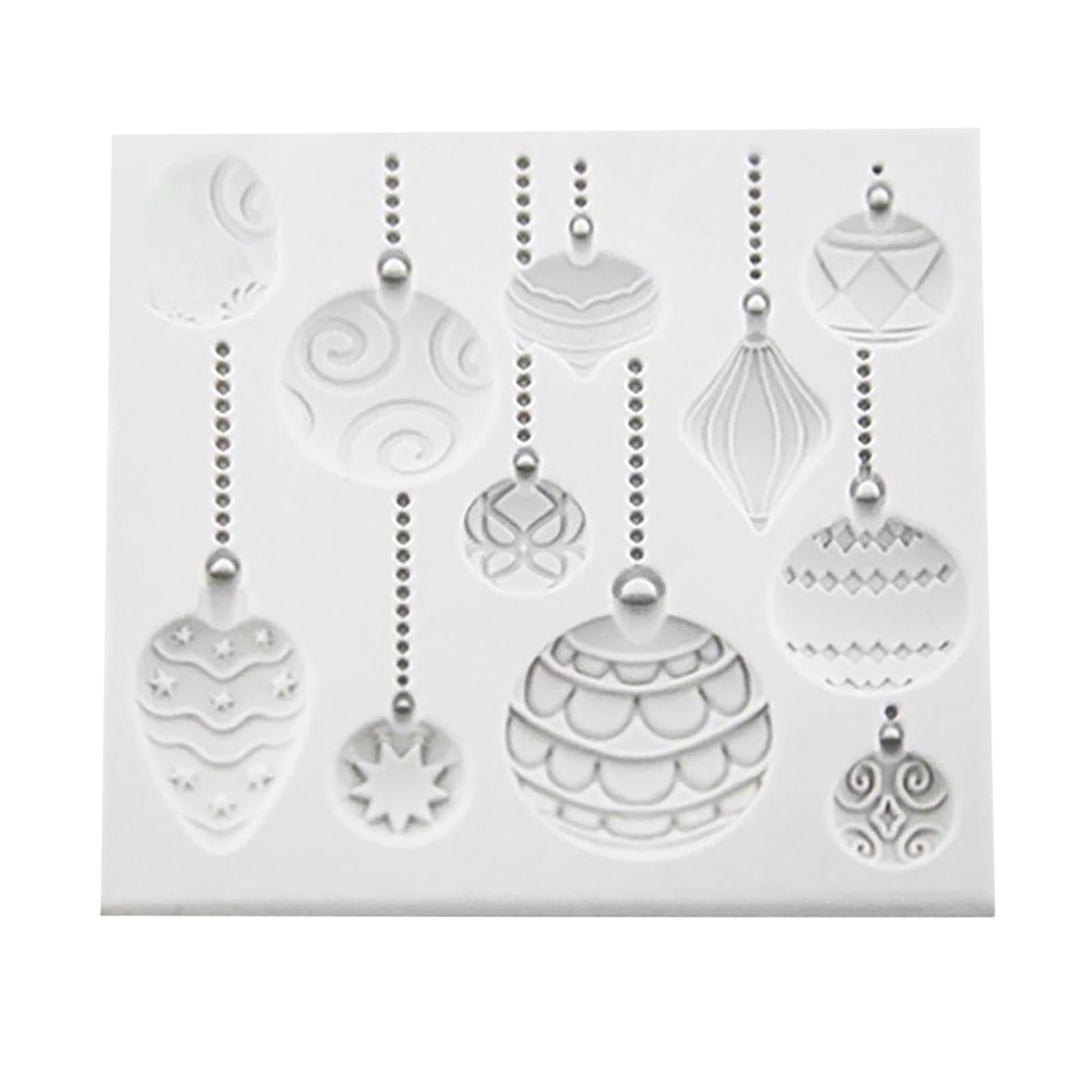 Christmas Ornament Baking Molds Silicone Fondant Molds Holiday Cake Decorating Tools Festival Gumpaste cupcake topper decorations hot air balloon resin Clay Chocolate Candy Molds Non stick