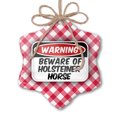 Viewer Beware Christmas Ornament Beware of the Holsteiner Horse Red plaid Neonblond ...