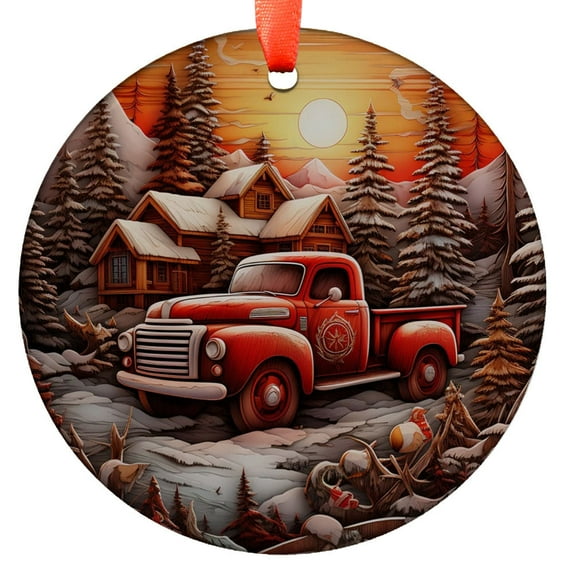 Christmas Ornament, Christmas Decoration, Holiday Gift Idea, Heirloom Keepsake, Round , Gift Exchange, Gift Idea, Track Ornament, Holiday Keepsake, Xmas Tree Hanging Decoration, Se