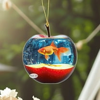 Christmas Ornament for Christmas Trees,Christmas Fish Ornament Decoration,Goldfish Water Tank 2D Flat Pendants Gifts Souvenirs Pendants Hanging Ornaments