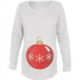 thumbnail image 1 of Christmas Ornament Costume Maternity Soft Long Sleeve T Shirt White LG, 1 of 1