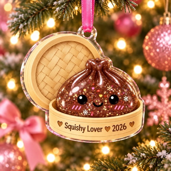 Christmas Ornament, Cute Choco Brown Squishy Dumpling Tree Decoration for Squishy Lovers