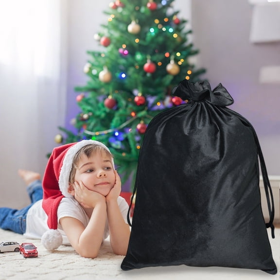 Christmas Ornament Drawstring Bag Large Capacity Gift Storage Bag Reusable Cloth Sack for Holiday Gift Packing Party Supplies and Christmas Decoration