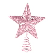 Christmas Ornament Eye-catching Shiny Surface Wrought Iron Rustic Christmas Tree Star Topper Ornament for Home