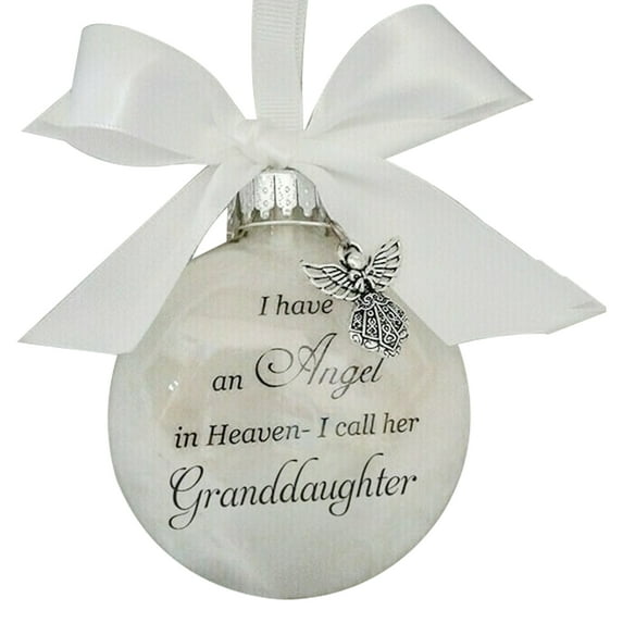 Christmas Ornament Feather Ball - Angel in Heaven - Memorial Ornament for Loss of Dad- I Have an Angel in Heaven I Call Him Dad - Father Memorial Ornament - He Forever in Our Heart