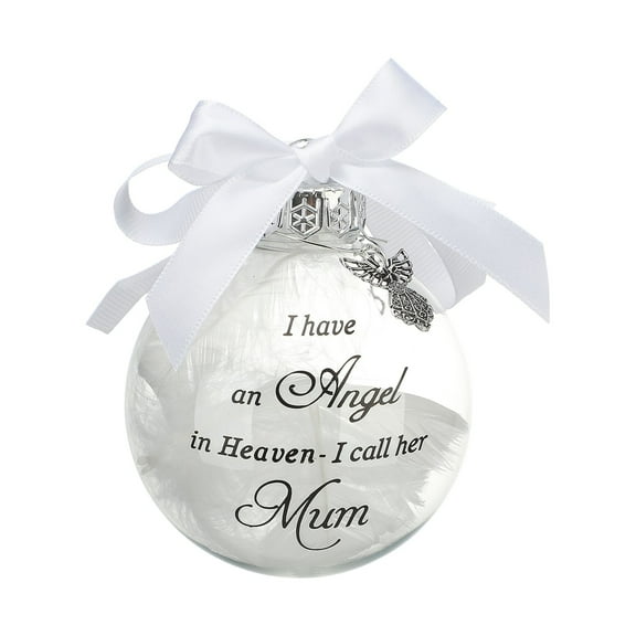 Christmas Ornament Feather Ball Angel In Heaven Memorial Ornament, I Have An Angel In Heaven Memorial Ornament