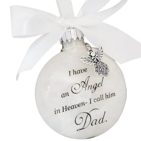 Christmas Ornament Feather Ball Angel In Heaven Memorial Ornament