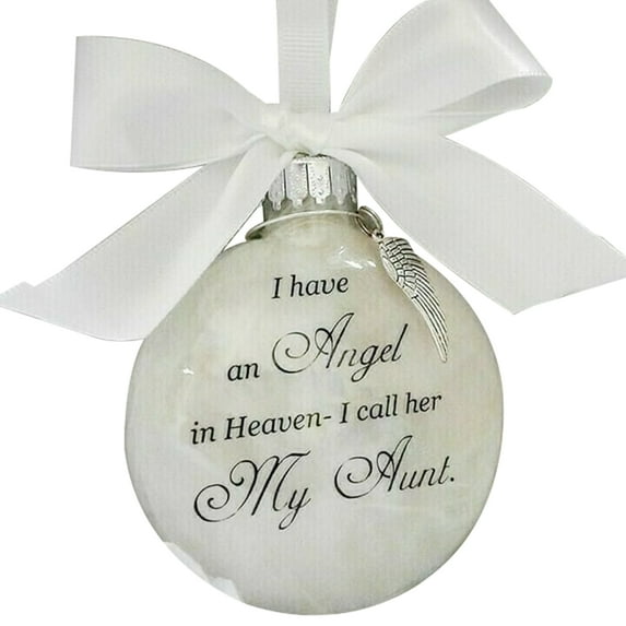 Christmas Ornament Feather Ball Angel In Heaven Memorial Ornament