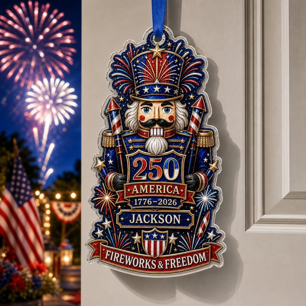 Christmas Ornament Firework Nutcracker Hanging Tree Decor for Patriotic ...