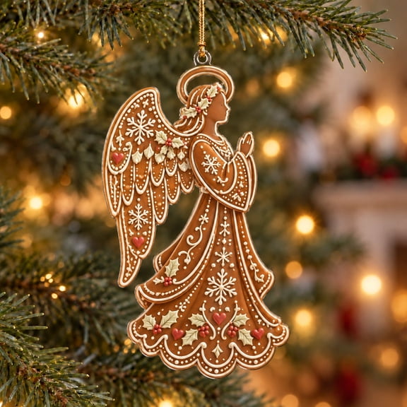 Christmas Ornament Gingerbread Angel Acrylic Tree Hanging for Holiday Gift