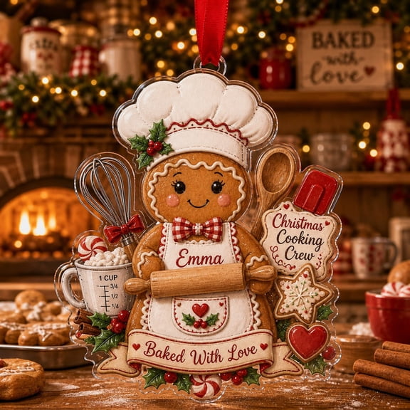 Christmas Ornament Gingerbread Baker Acrylic Tree Hanging for Cooking Crew