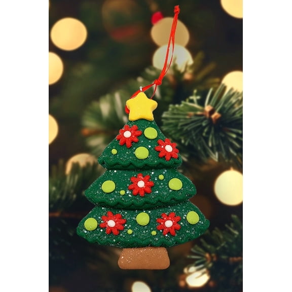 Christmas Ornament - Glossy Christmas Tree. Wizardi Festive Decoration F07-N2-6-A2585A