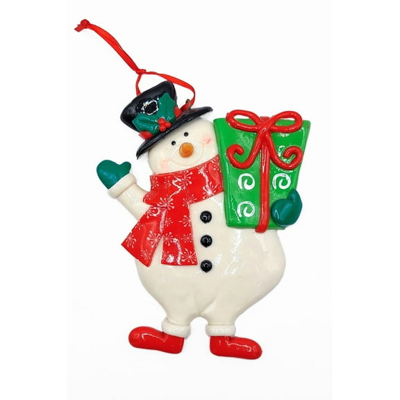 Christmas Ornament - Glossy Snowman. Wizardi Festive Decoration F07-N2-13-SEE203B