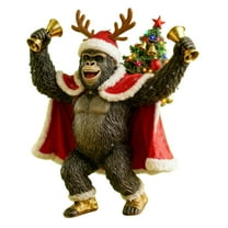 Christmas Ornament Gorilla with Christmas Theme Animal Christmas Tree Decor Gifts