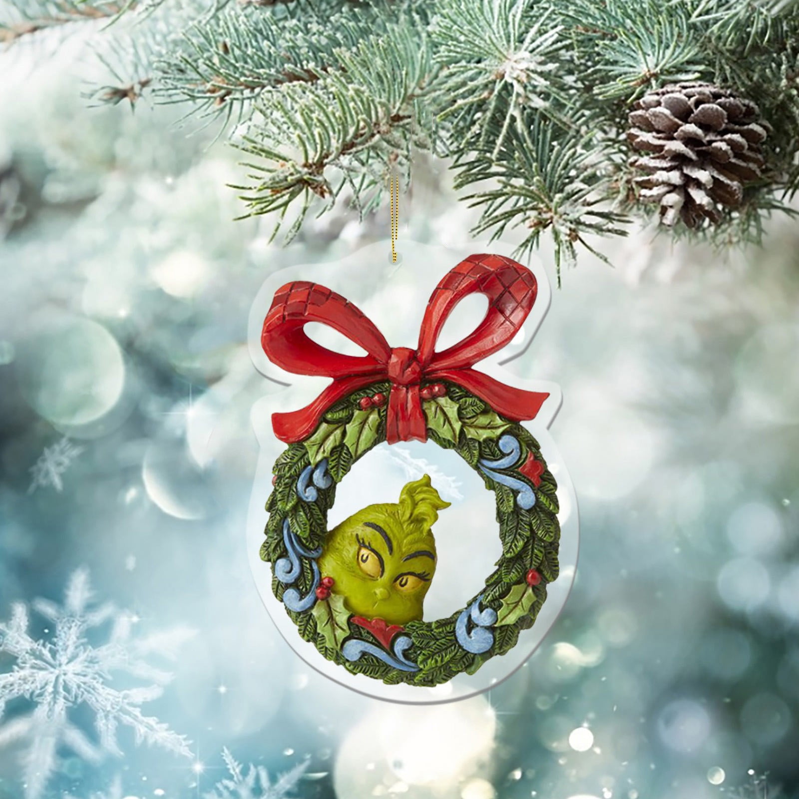 Christmas Ornament Grinch-Pendant Christmas Ornaments Acrylic Flat Xmas ...